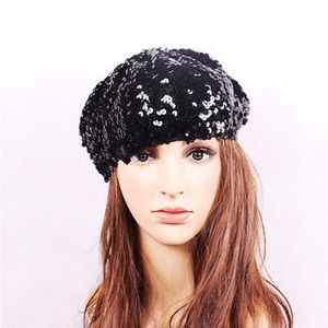 Sequined Beret Hat
